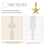 9ct Yellow Gold - Classic Western Star Charm