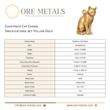 9ct Yellow Gold - Chartreux Cat Charm