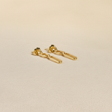 9ct Yellow Gold - Paperclip Dangle Earrings