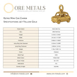 9ct Yellow Gold - Retro Mini Car Charm