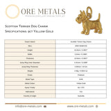 9ct Yellow Gold - Scottish Terrier Dog Charm