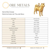 9ct Yellow Gold - Akita Dog Charm