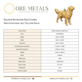 9ct Yellow Gold - Golden Retriever Dog Charm