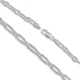 9ct White Gold - Paperclip Figaro - Bracelet Chain