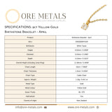 9ct Yellow Gold | White Topaz - April Birthstone Bracelet