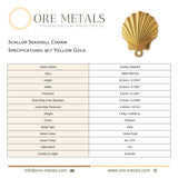 9ct Yellow Gold - Scallop Seashell Charm