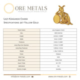 9ct Yellow Gold - Lazy Kangaroo Charm