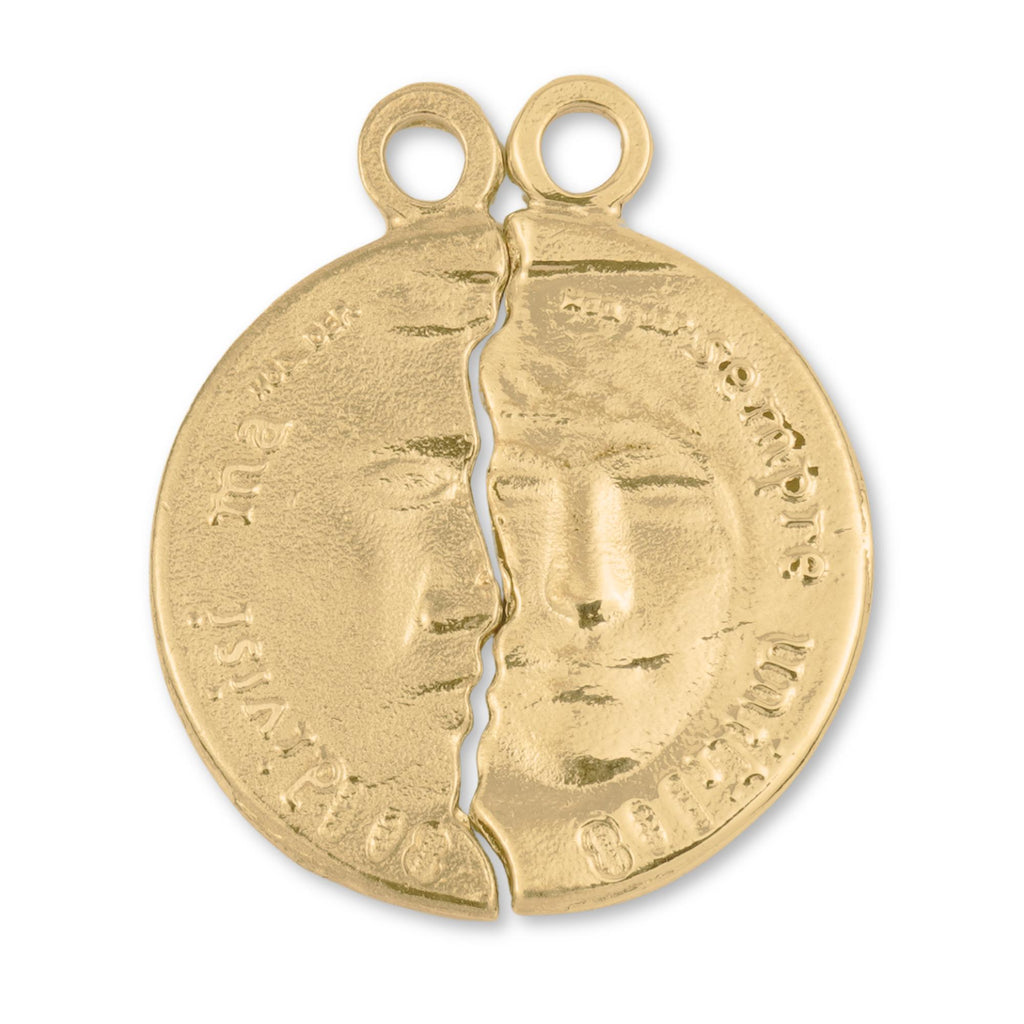 9ct Yellow Gold - His & Hers Latin Amulet Charm