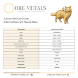 9ct Yellow Gold - Turkish Van Cat Charm