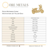 9ct Yellow Gold - Postie Motorbike Charm