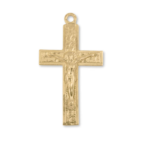 9ct Yellow Gold - Jesus on Scroll Crucifix Charm