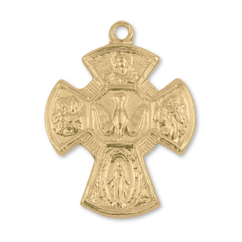 9ct Yellow Gold - Five Way Catholic Crucifix Charm