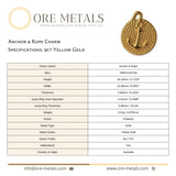 9ct Yellow Gold - Anchor & Rope Charm