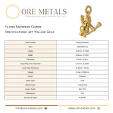 9ct Yellow Gold - Flying Snowman Charm