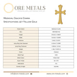 9ct Yellow Gold - Medieval Crucifix Charm