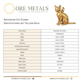 9ct Yellow Gold - Abyssinian Cat Charm