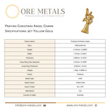 9ct Yellow Gold - Praying Christmas Angel Charm