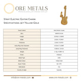 9ct Yellow Gold - Strat Electric Guitar Charm