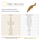 9ct Yellow Gold - Australian Platypus Charm