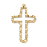 18ct Yellow Gold - Budded Open Frame Crucifix Charm