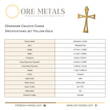 9ct Yellow Gold - Openwork Crucifix Charm