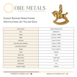 9ct Yellow Gold - Classic Rocking Horse Charm