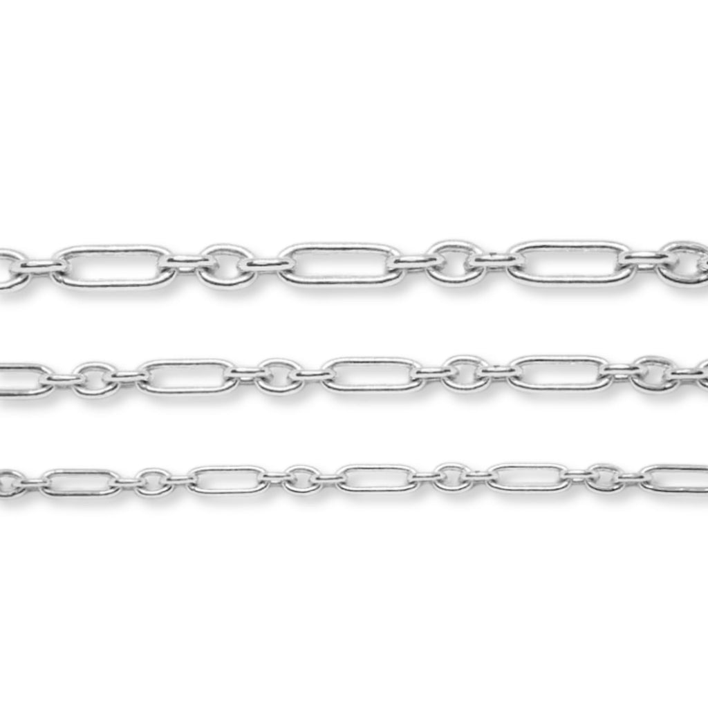 925 Sterling Silver - Paperclip Figaro 3:1 - Chain Roll