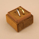 Caramel Brown - Square Double Ring Box