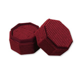 Maroon - Octagon Double Ring Box