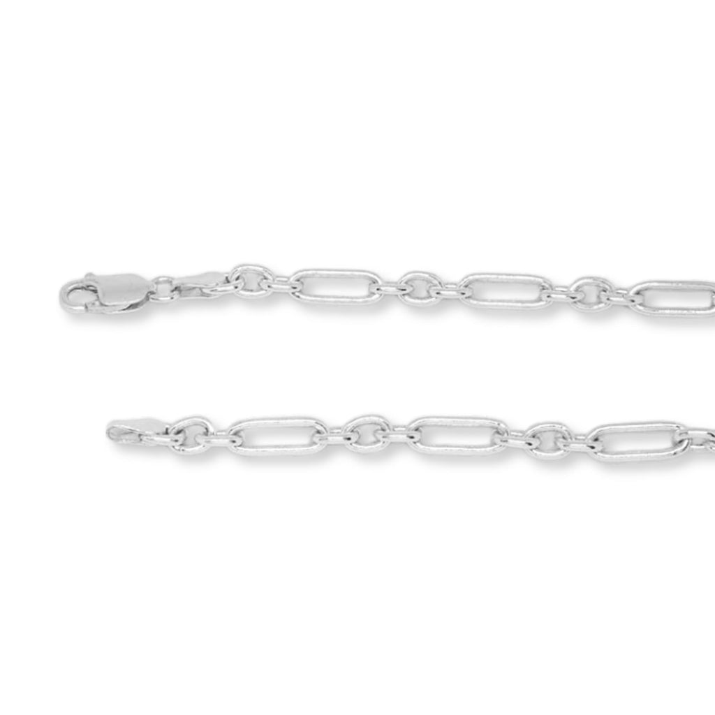 925 Sterling Silver - Paperclip Figaro 3:1 - Bracelet Chain