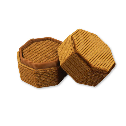 Caramel Brown - Octagon Double Ring Box