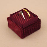 Maroon - Square Double Ring Box