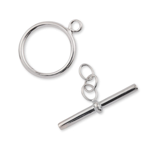 925 Sterling Silver - Round Toggle Clasp