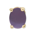 18ct Purple Gold Oval Studs - 18ct Yellow Gold Basket Setting