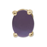 18ct Purple Gold Oval Studs - 9ct Yellow Gold Basket Setting