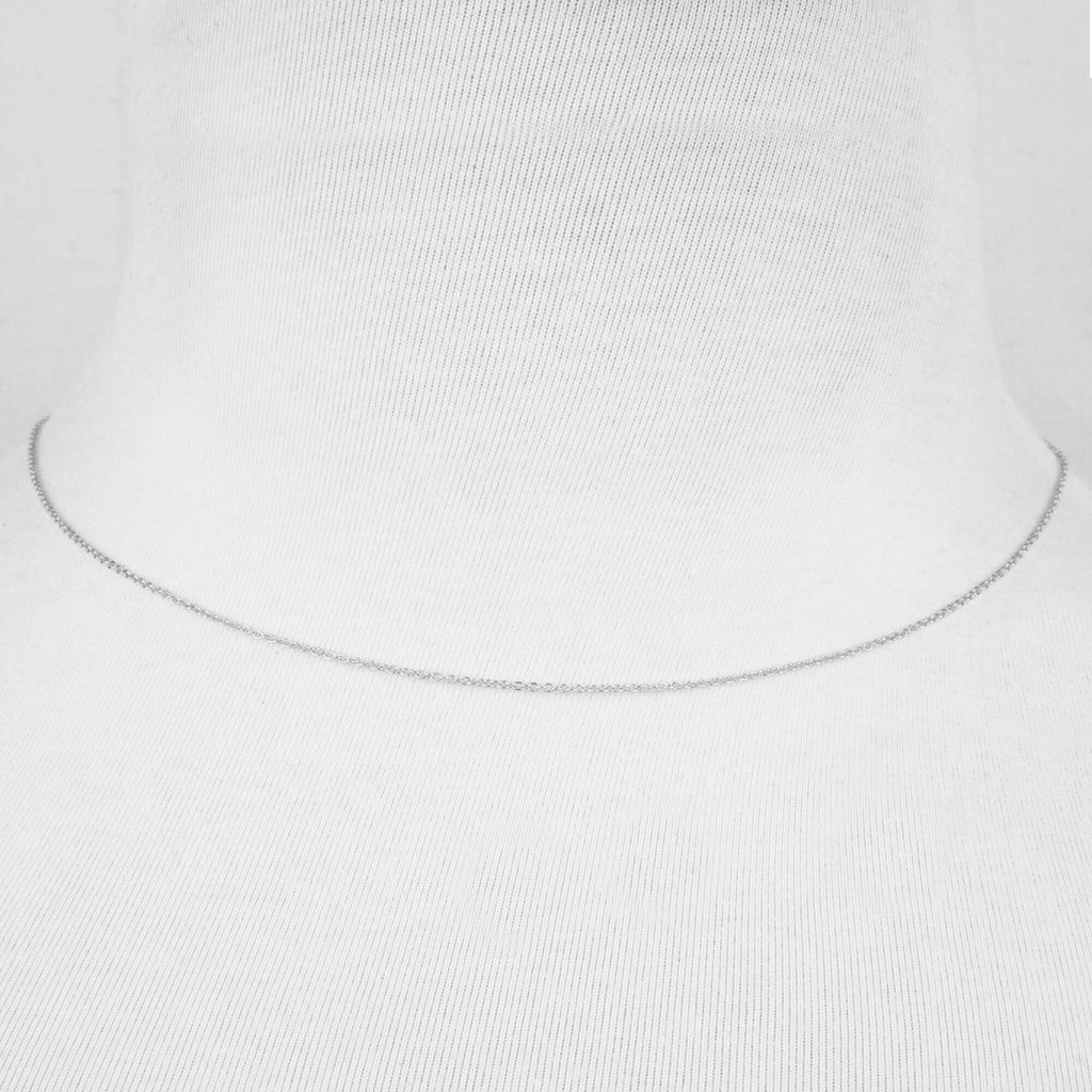 9ct White Gold - Adjustable Cable - Necklace Chain