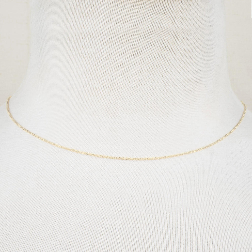 18ct Yellow Gold - Adjustable Cable - Necklace Chain