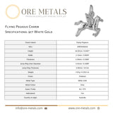 9ct White Gold - Flying Pegasus Charm