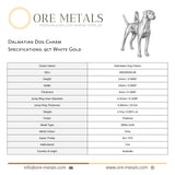 9ct White Gold - Dalmatian Dog Charm