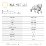 9ct White Gold - Bengal Cat Charm