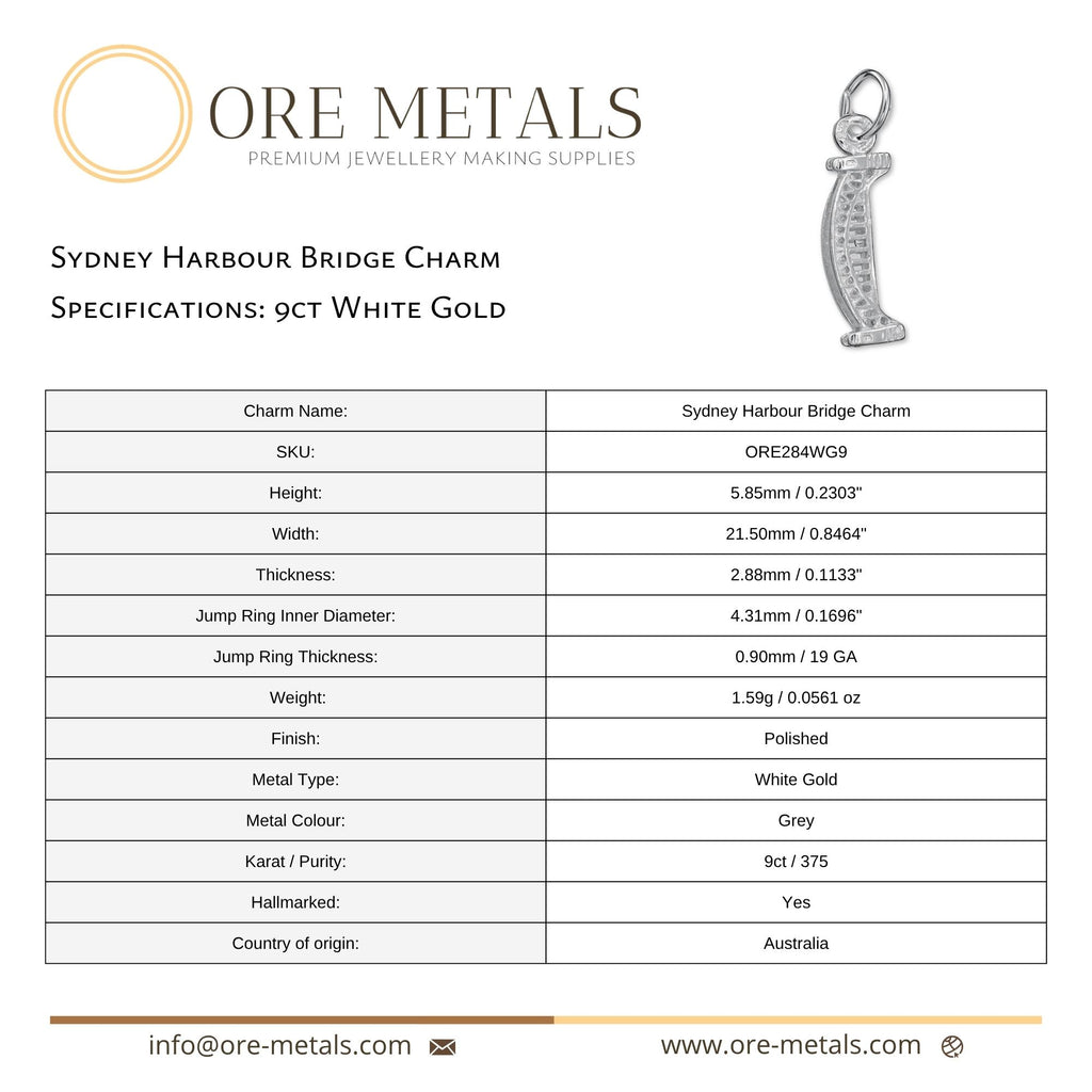 9ct White Gold - Sydney Harbour Bridge Charm