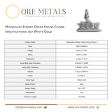 9ct White Gold - Minimalist Sydney Opera House Charm