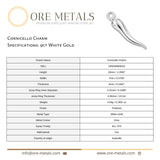 9ct White Gold - Cornicello Charm