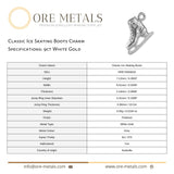 9ct White Gold - Classic Ice Skating Boots Charm