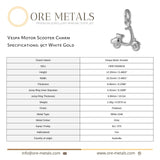 9ct White Gold - Vespa Motor Scooter Charm