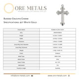 9ct White Gold - Budded Crucifix Charm