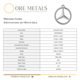 9ct White Gold - Mercedes Charm