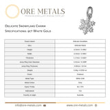 9ct White Gold - Delicate Snowflake Charm