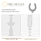 9ct White Gold - Lucky Horseshoe Charm