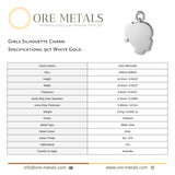 9ct White Gold - Girls Silhouette Charm